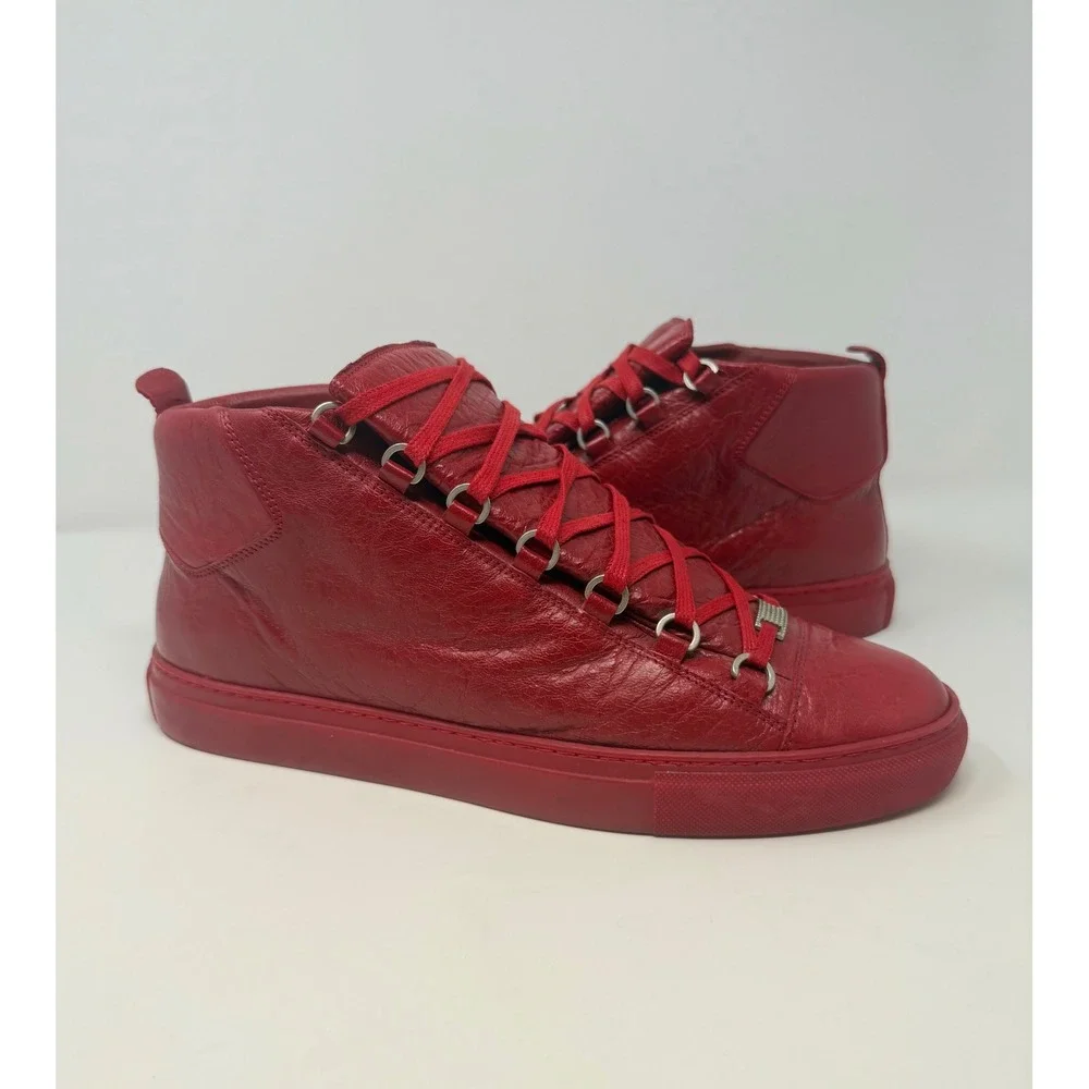 Balenciaga | Shoes | Balenciaga Arena High Top Sneaker Red Leather